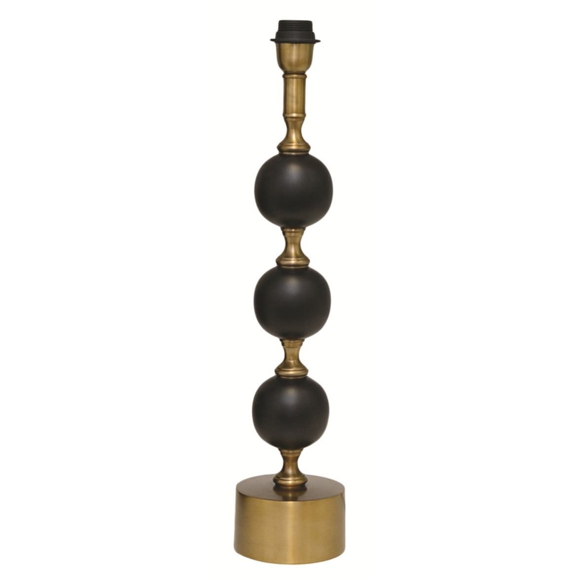 Hallbergs Belysning Charlotta Lampfot Mellan Svart/antik mässing 12,5cm | Inomhusbelysning - Bordslampor - Lampfötter | Lampspecialisterna