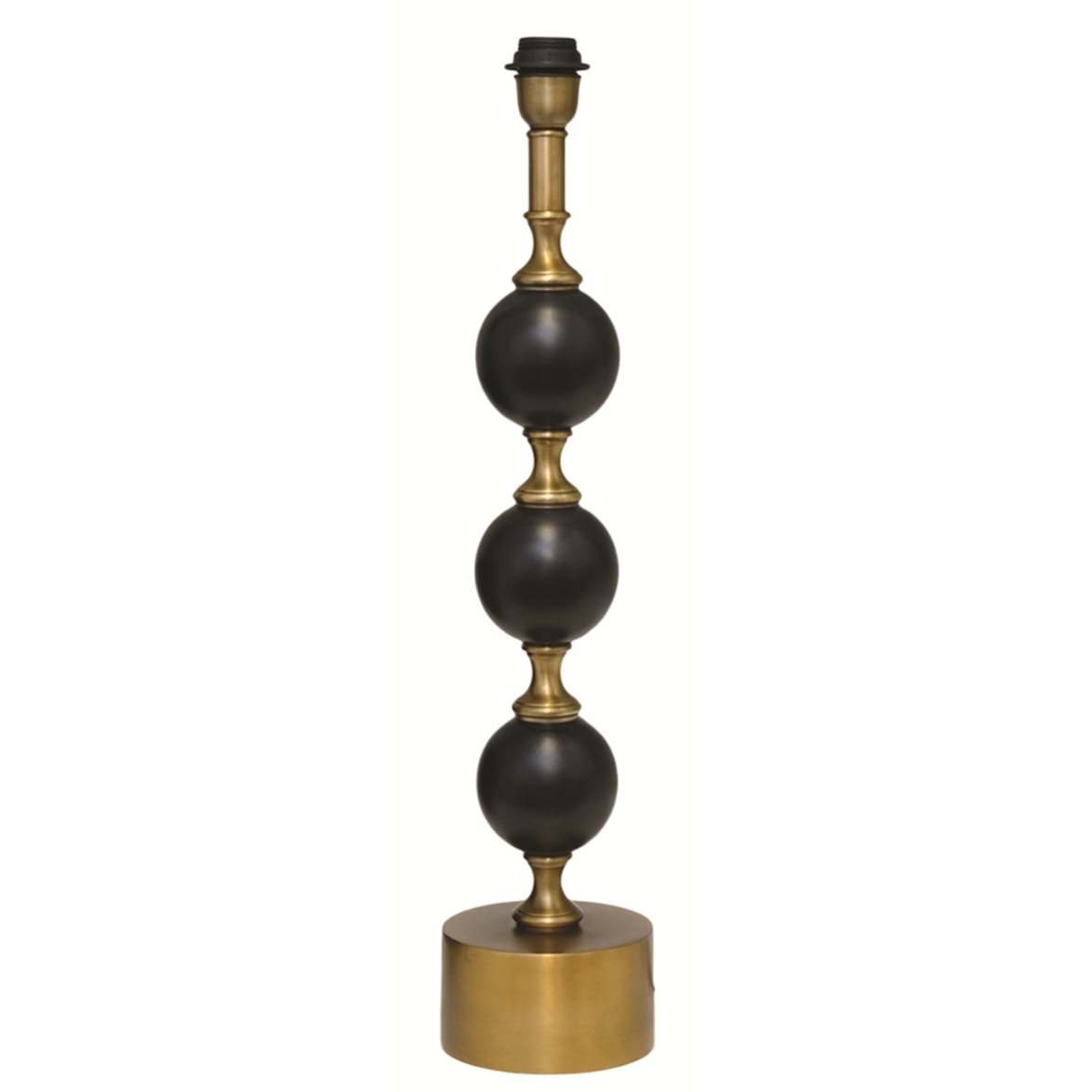 Hallbergs Belysning Charlotta Lampfot H&ouml;g Svart/antik m&auml;ssing 14,5cm