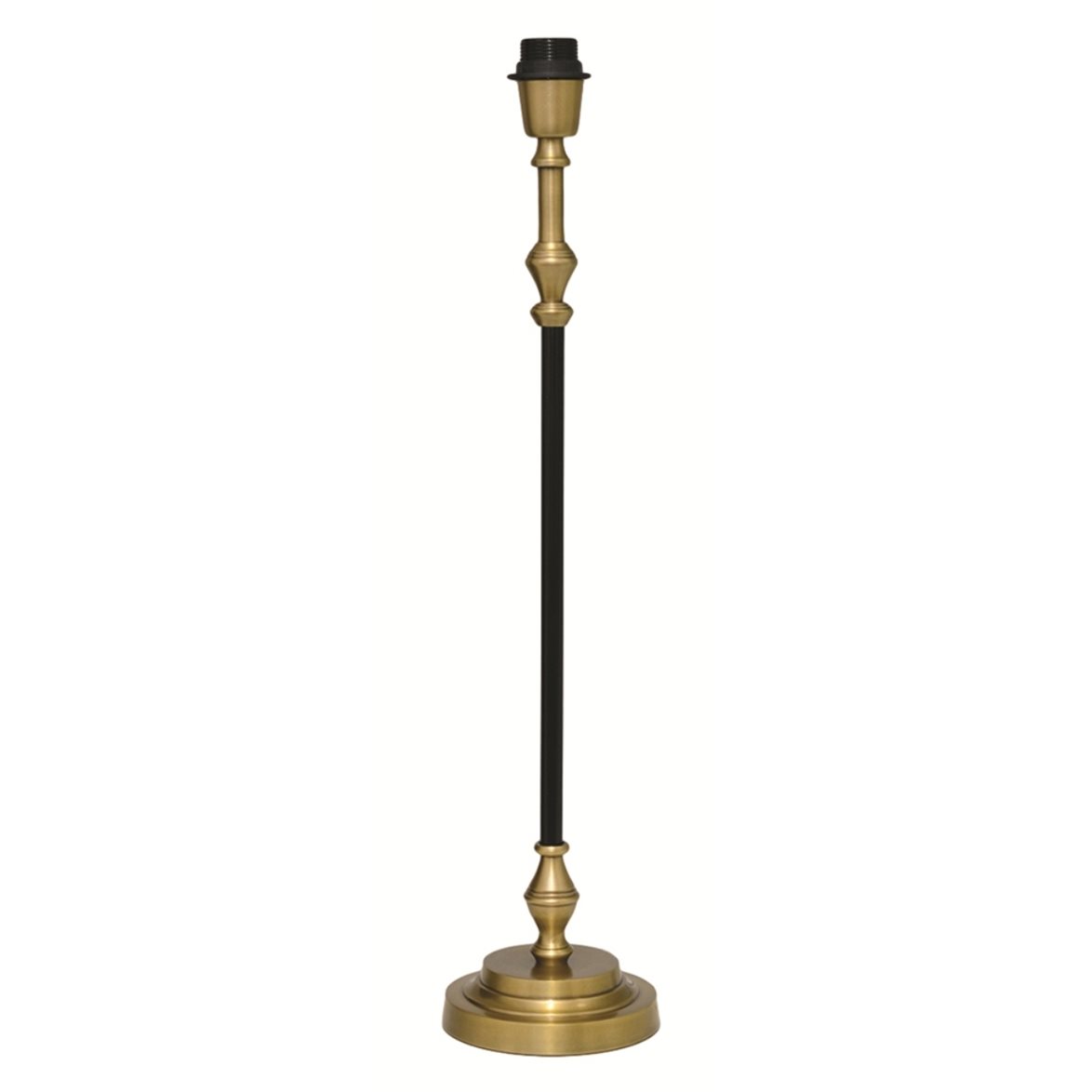 Hallbergs Belysning Nelly Lampfot H&ouml;g Svart/antik m&auml;ssing 15cm