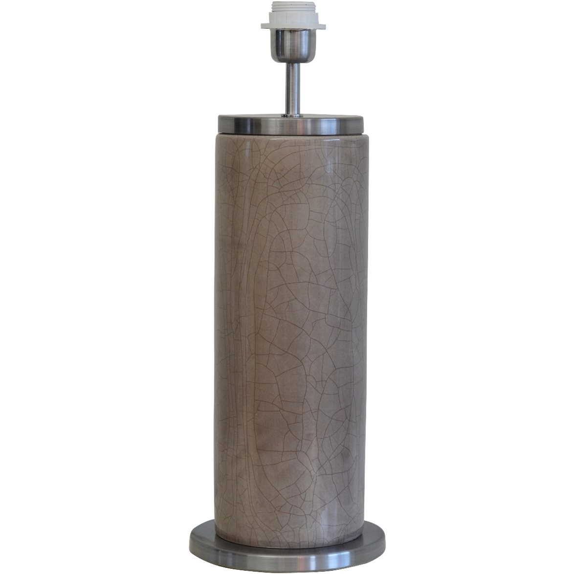 Hallbergs Belysning Lissabon Lampfot Grå/borstad silver satin 18cm | Inomhusbelysning - Bordslampor - Lampfötter | Lampspecialisterna