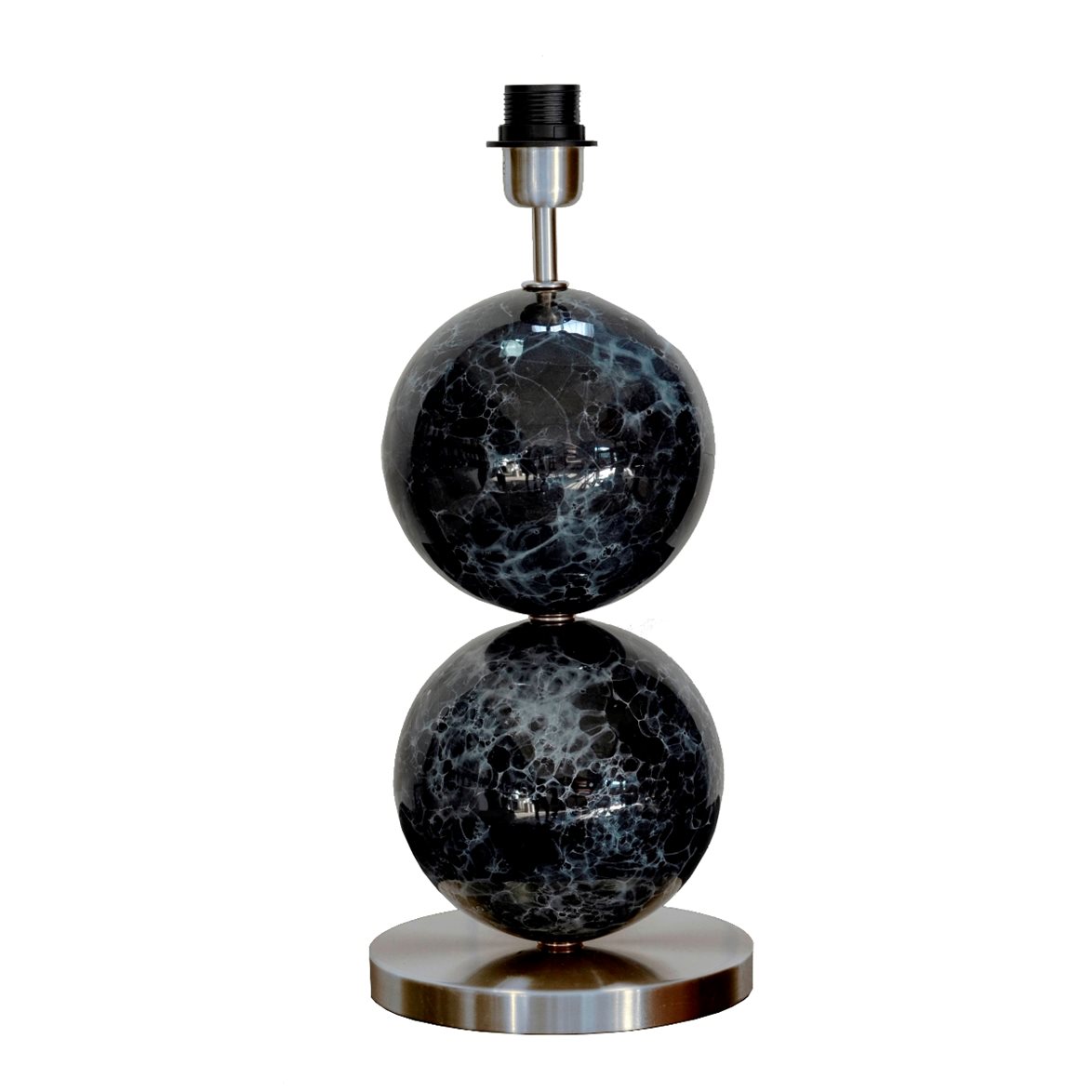 Hallbergs Belysning Bertone Lampfot Svart marmor/silver 20cm
