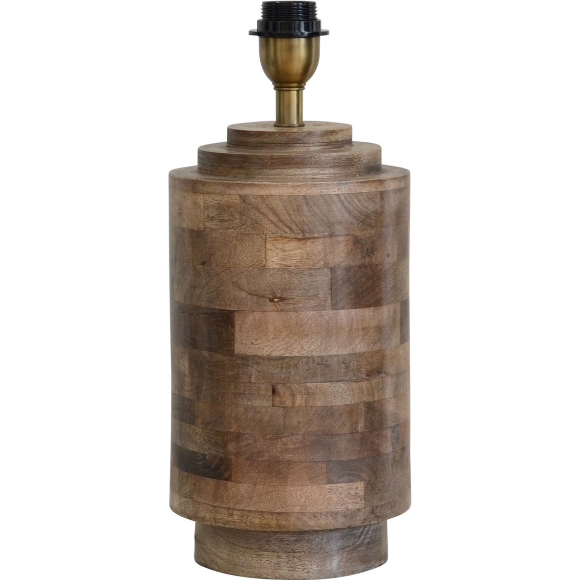 Hallbergs Belysning Columna Lampfot M Åldrat trä 17cm | Inomhusbelysning - Bordslampor - Lampfötter | Lampspecialisterna