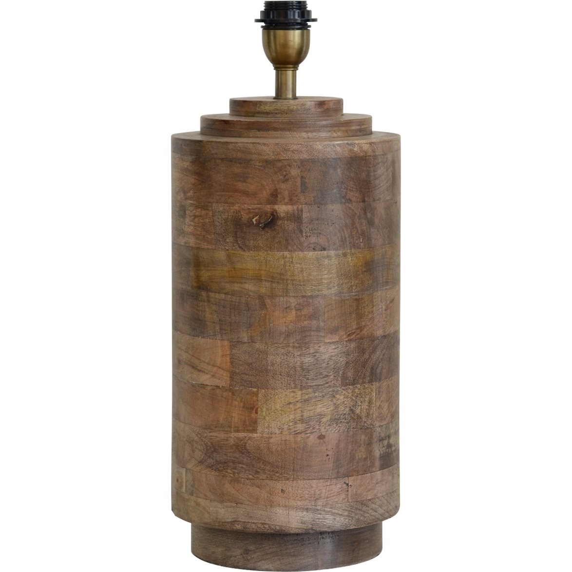 Hallbergs Belysning Columna Lampfot L Åldrat trä 21cm | Inomhusbelysning - Bordslampor - Lampfötter | Lampspecialisterna