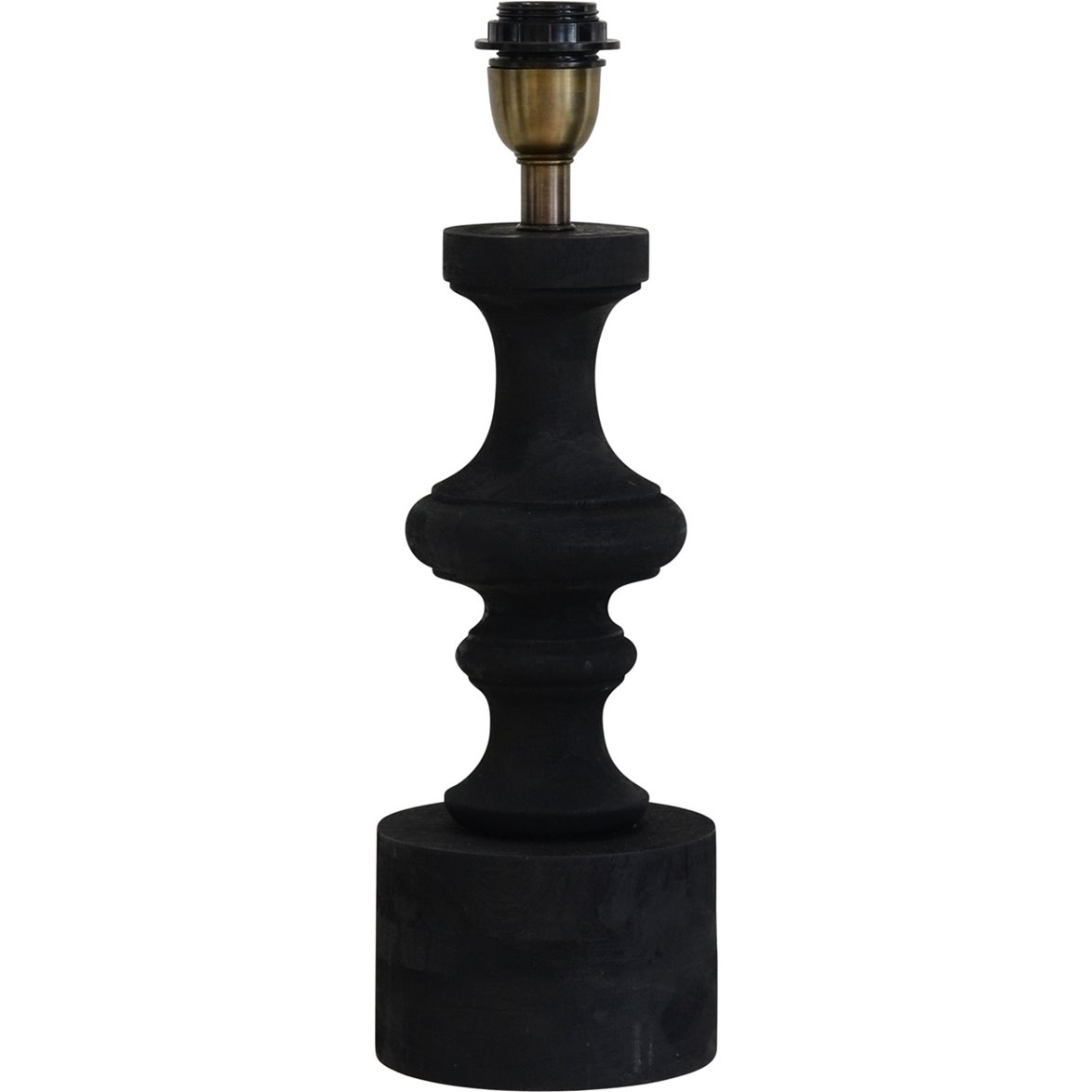 Hallbergs Belysning Domino Lampfot L Antik svart 13cm | Inomhusbelysning - Bordslampor - Lampfötter | Lampspecialisterna