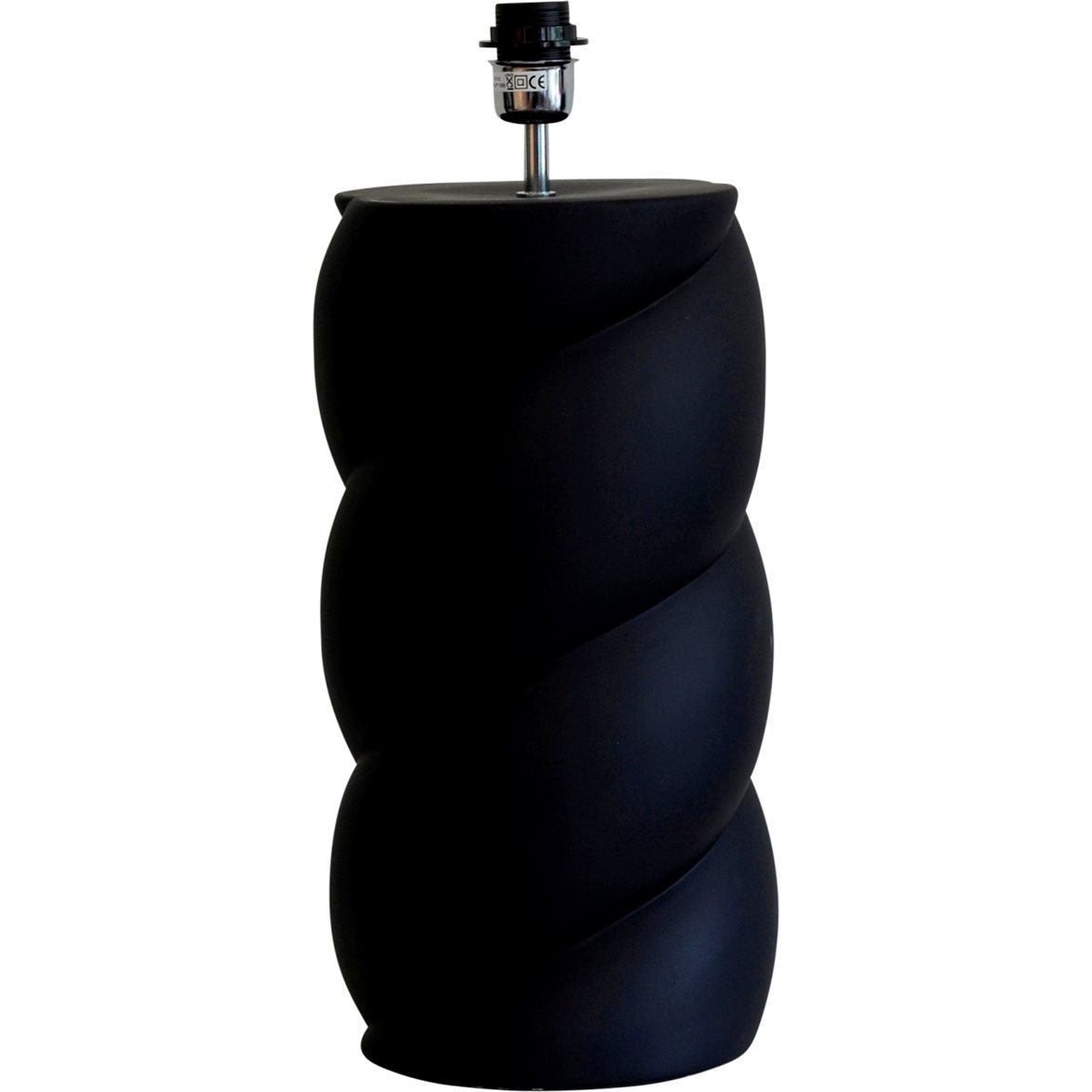 Hallbergs Belysning Swirl Lampfot Matt svart 23cm | Inomhusbelysning - Bordslampor - Lampfötter | Lampspecialisterna