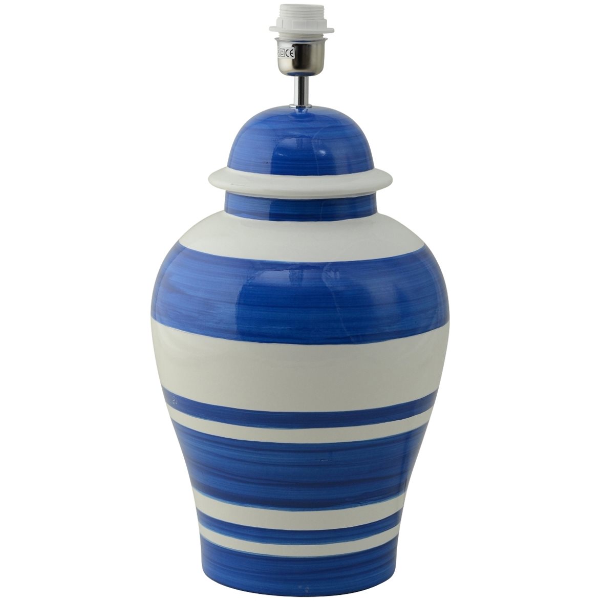 Hallbergs Belysning Ming Lampfot Royal Blue Stripe 27cm