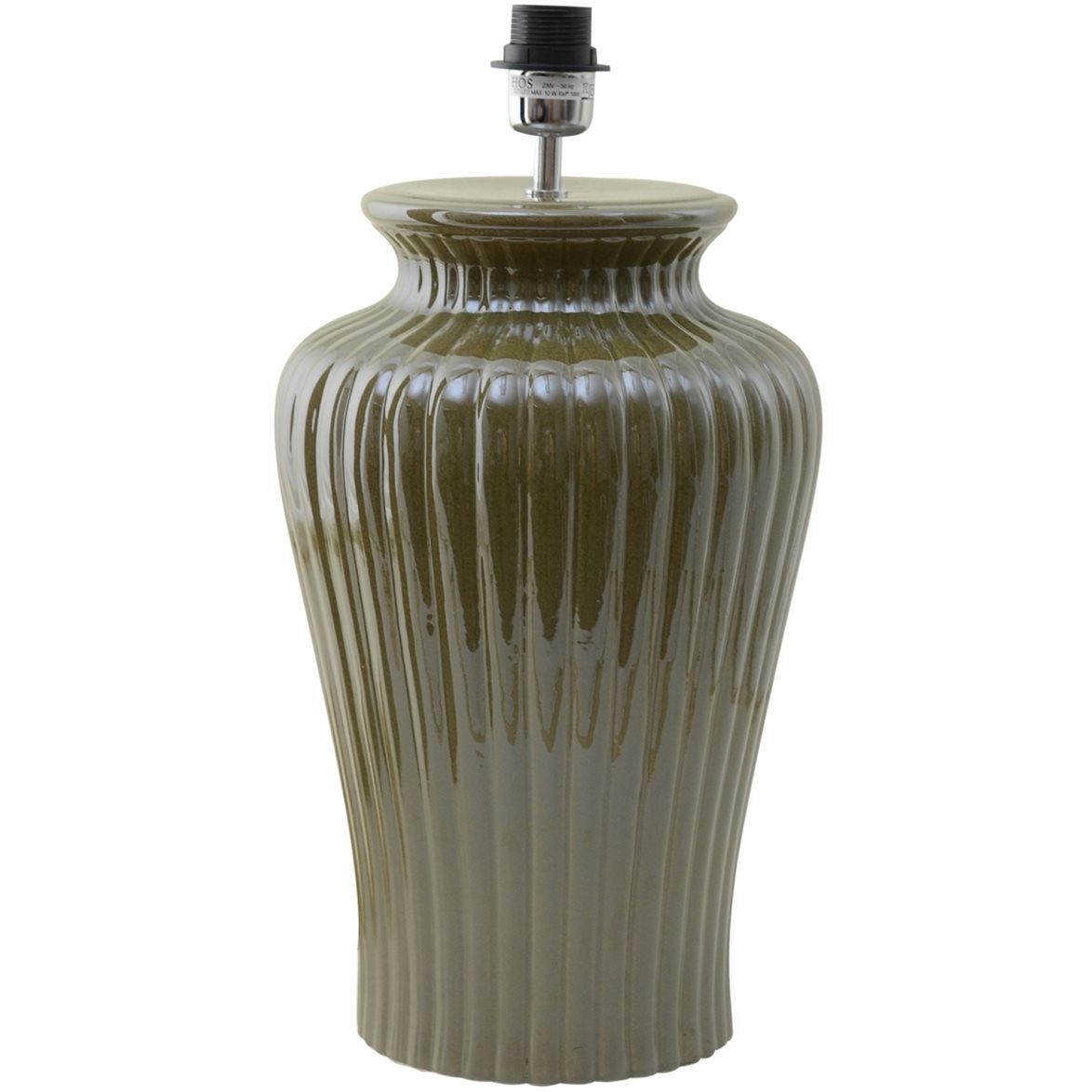 Hallbergs Belysning Dahlia Lampfot Glossy Oliv Green 26cm | Inomhusbelysning - Bordslampor - Lampfötter | Lampspecialisterna