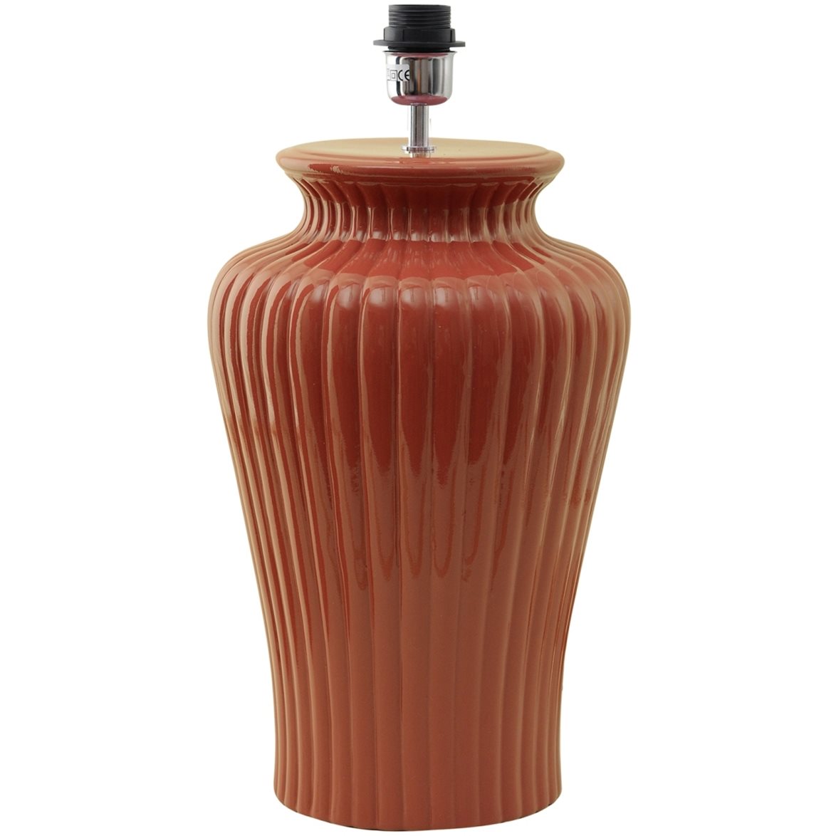 Hallbergs Belysning Dahlia Lampfot Glossy Terracotta 26cm