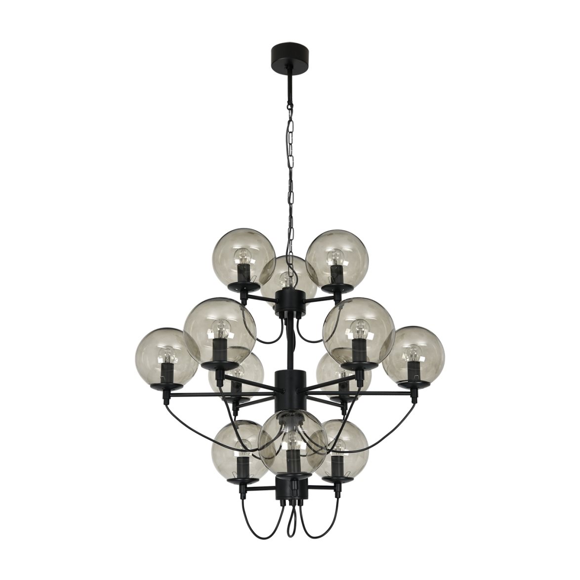 Hallbergs Belysning Perla 12 takkrona svart 78cm