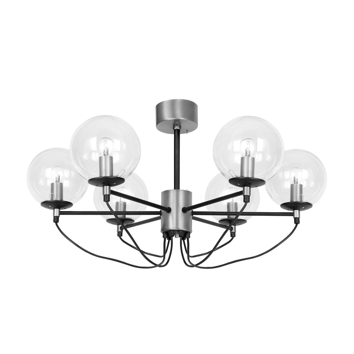 Hallbergs Belysning Perla 6 takkrona silver 78cm