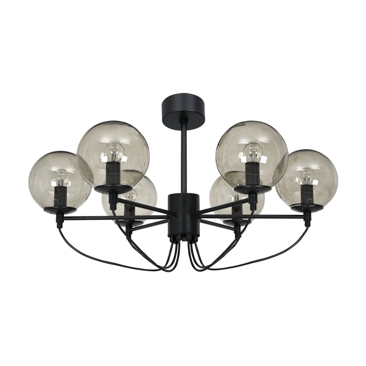 Hallbergs Belysning Perla 6 takkrona svart 78cm