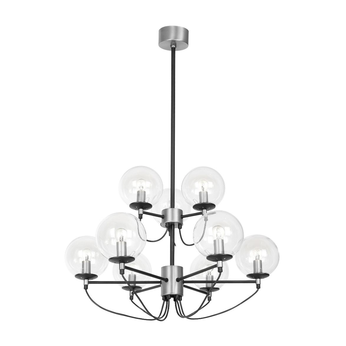 Hallbergs Belysning Perla 9 takkrona silver 78cm