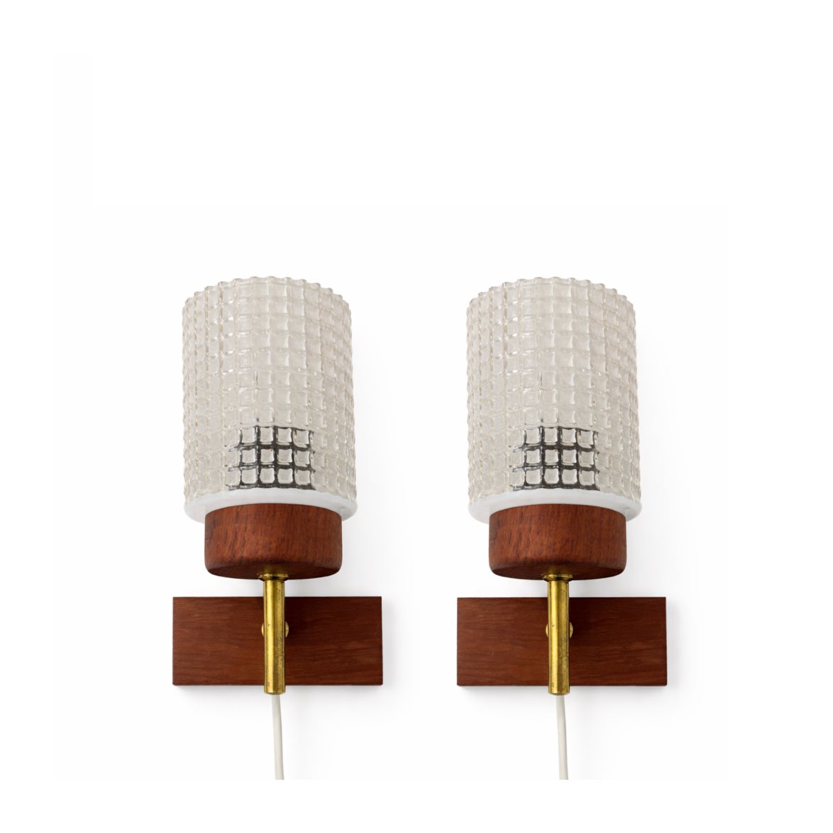 Vintage by Bright 1-2-3 V&auml;gglampa teak/glas x2