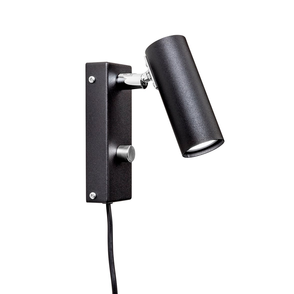 Örsjö Belysning Puck vägglampa m. kabel, Svart | Inomhusbelysning - Sovrumsbelysning - Sänglampor vägg | Lampspecialisterna