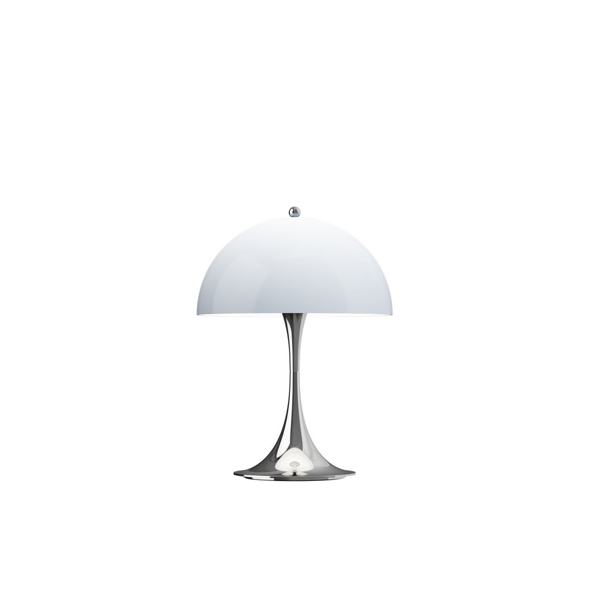 Louis Poulsen Panthella 250 Portabel bordslampa Chrom Opal Blugrey V3 | Inomhusbelysning - Bordslampor - Bordslampor Interiör | Lampspecialisterna