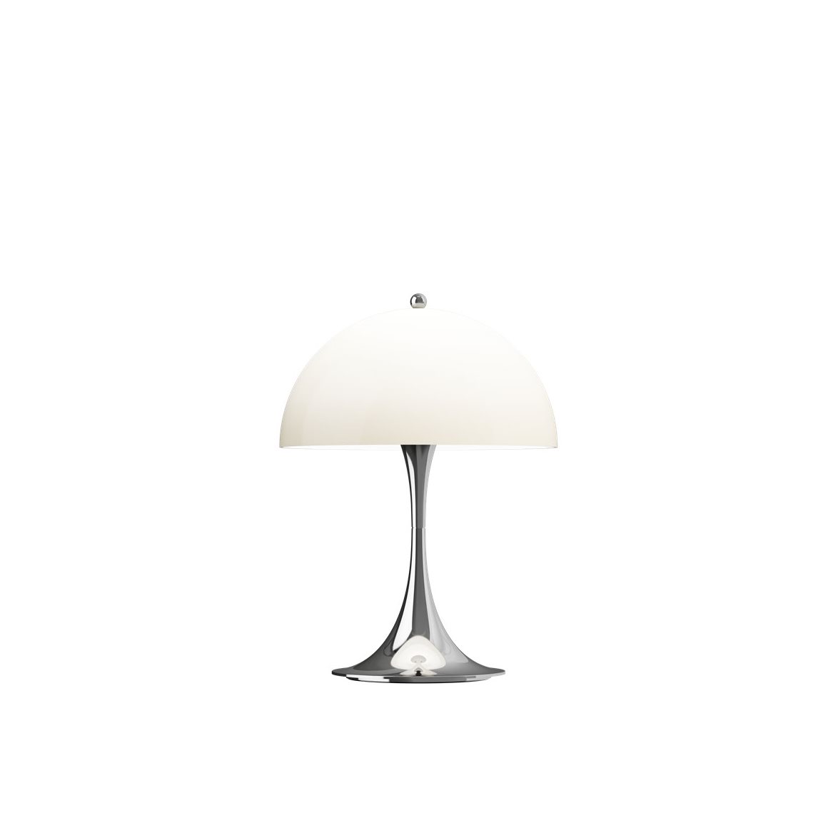 Louis Poulsen Panthella 250 Portabel bordslampa Chrome Opal Beige V3 | Inomhusbelysning - Bordslampor - Bordslampor Interiör | Lampspecialisterna