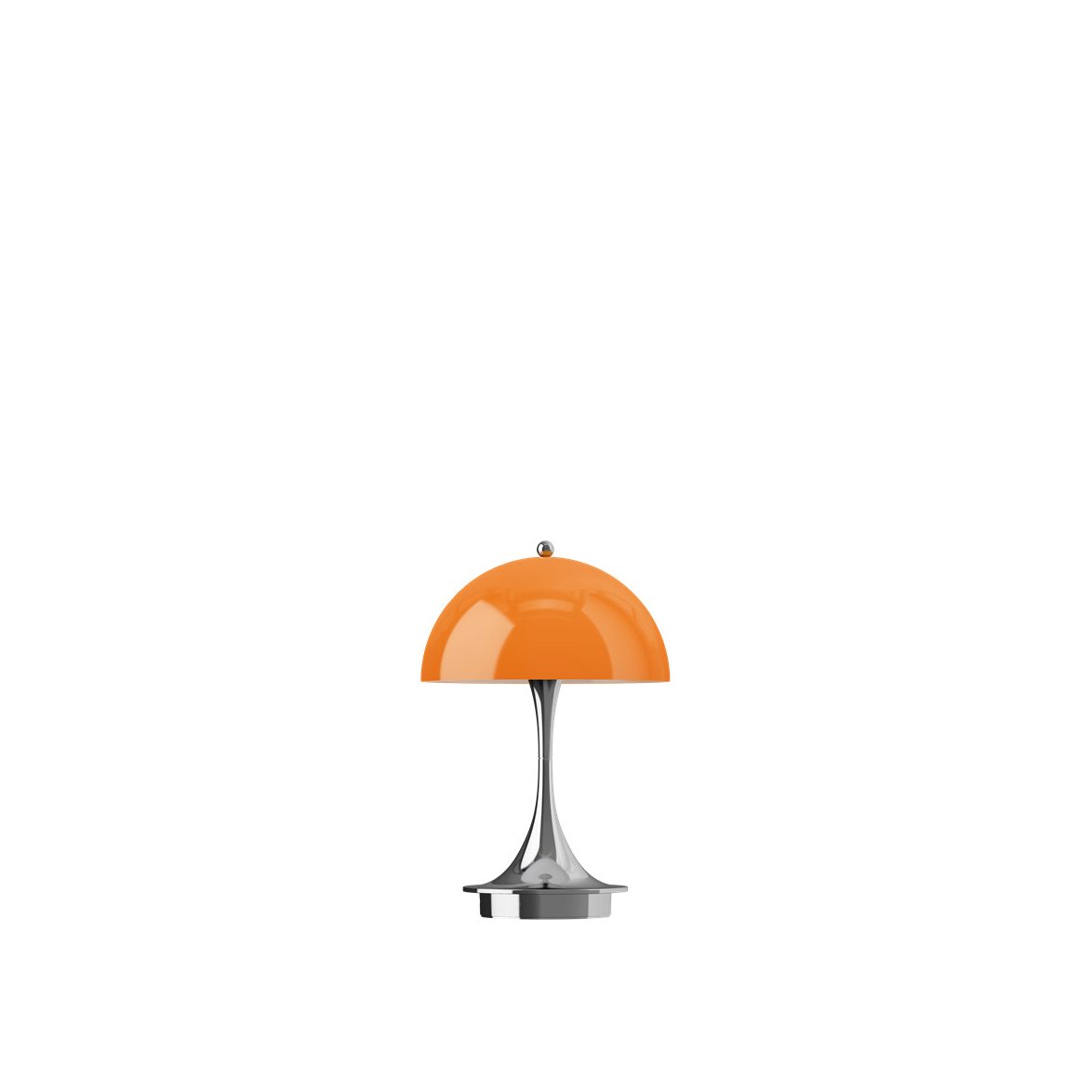 Louis Poulsen Panthella 160 Portabel bordslampa Chrome Opal Orange V3 | Inomhusbelysning - Bordslampor - Bordslampor Interiör | Lampspecialisterna
