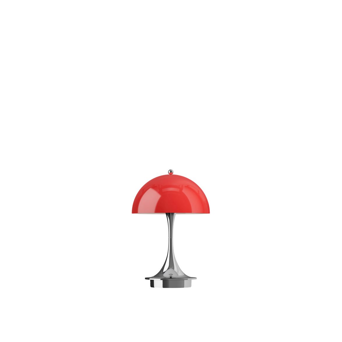 Louis Poulsen Panthella 160 Portabel bordslampa Chrome Opal Red V3 | Inomhusbelysning - Bordslampor - Bordslampor Interiör | Lampspecialisterna