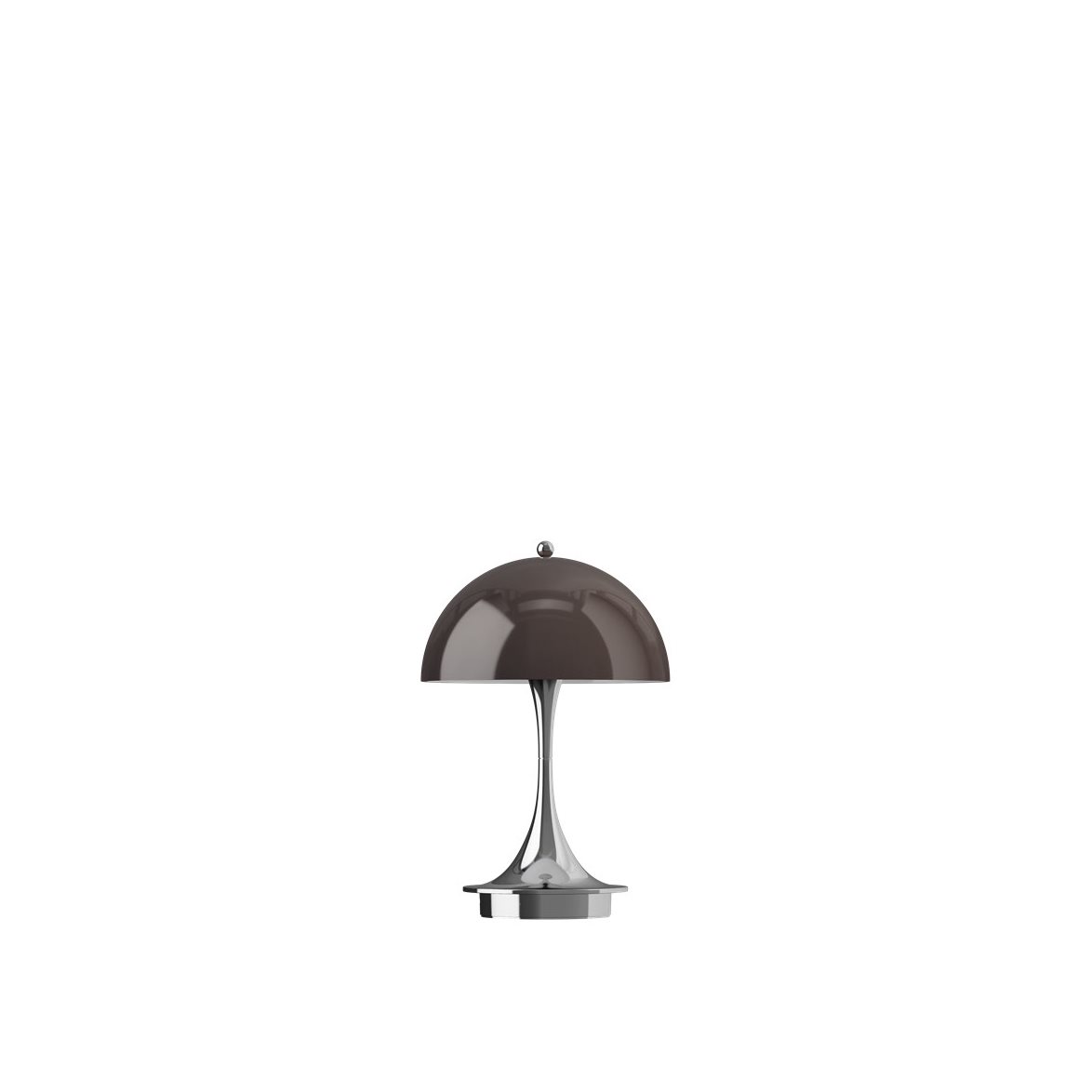 Louis Poulsen Panthella 160 Portabel bordslampa Chrome Opal Brown V3 | Inomhusbelysning - Bordslampor - Bordslampor Interiör | Lampspecialisterna
