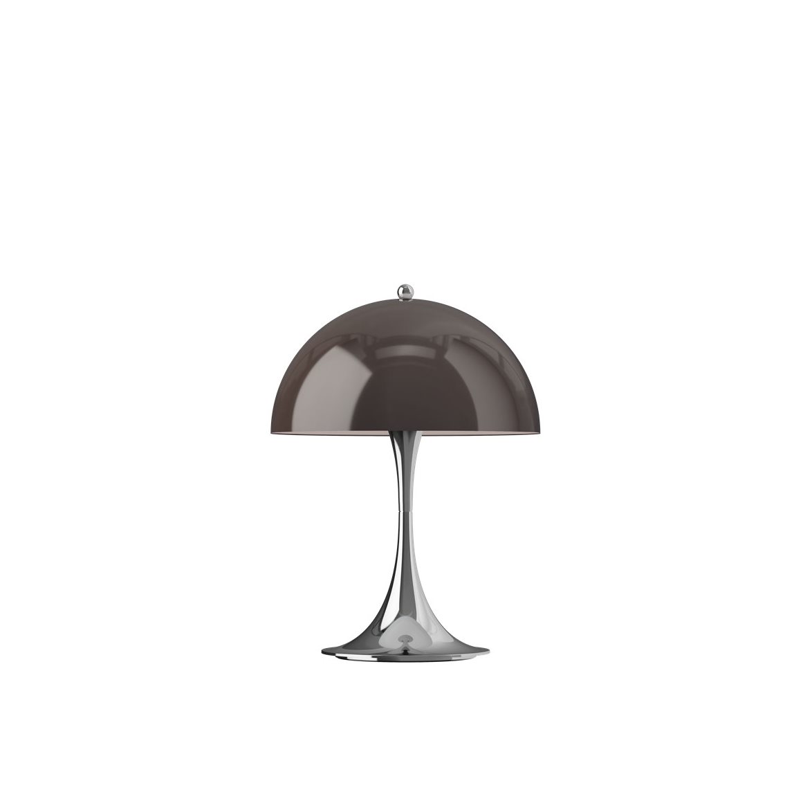 Louis Poulsen Panthella 250 Portabel bordslampa Chrome Opal Brown V3 | Inomhusbelysning - Bordslampor - Bordslampor Interiör | Lampspecialisterna