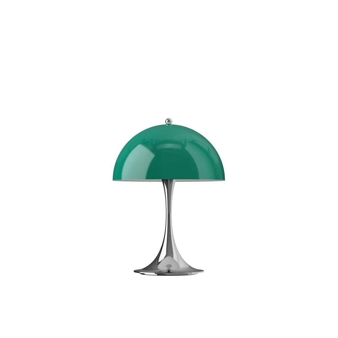 Louis Poulsen Panthella 250 Portabel bordslampa Chrome Opal Green V3 | Inomhusbelysning - Bordslampor - Bordslampor Interiör | Lampspecialisterna