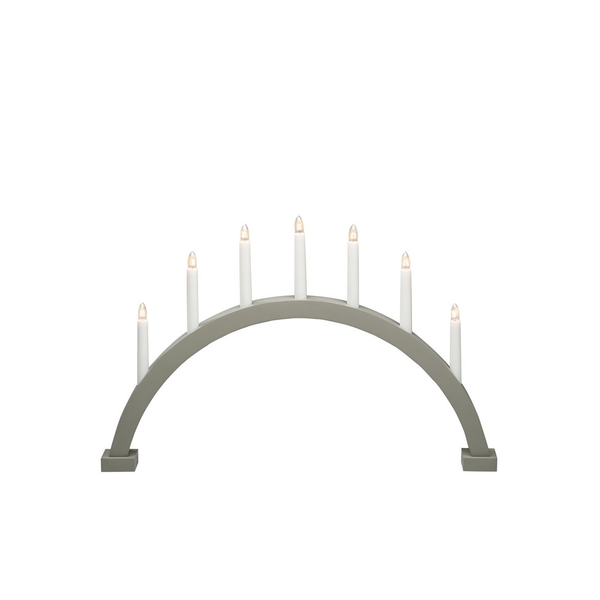 Konstsmide Elljusstake båge 7 ljus trä matt grå/grön | Övrigt - Julbelysning - Adventsljusstakar | Lampspecialisterna
