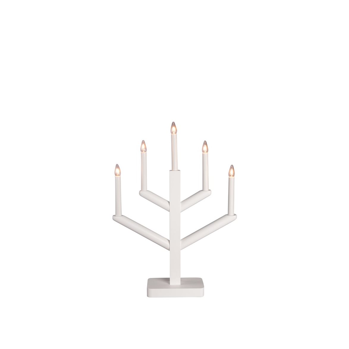 Konstsmide Träljusstake, 5 lampor, vit | Övrigt - Julbelysning - Adventsljusstakar | Lampspecialisterna