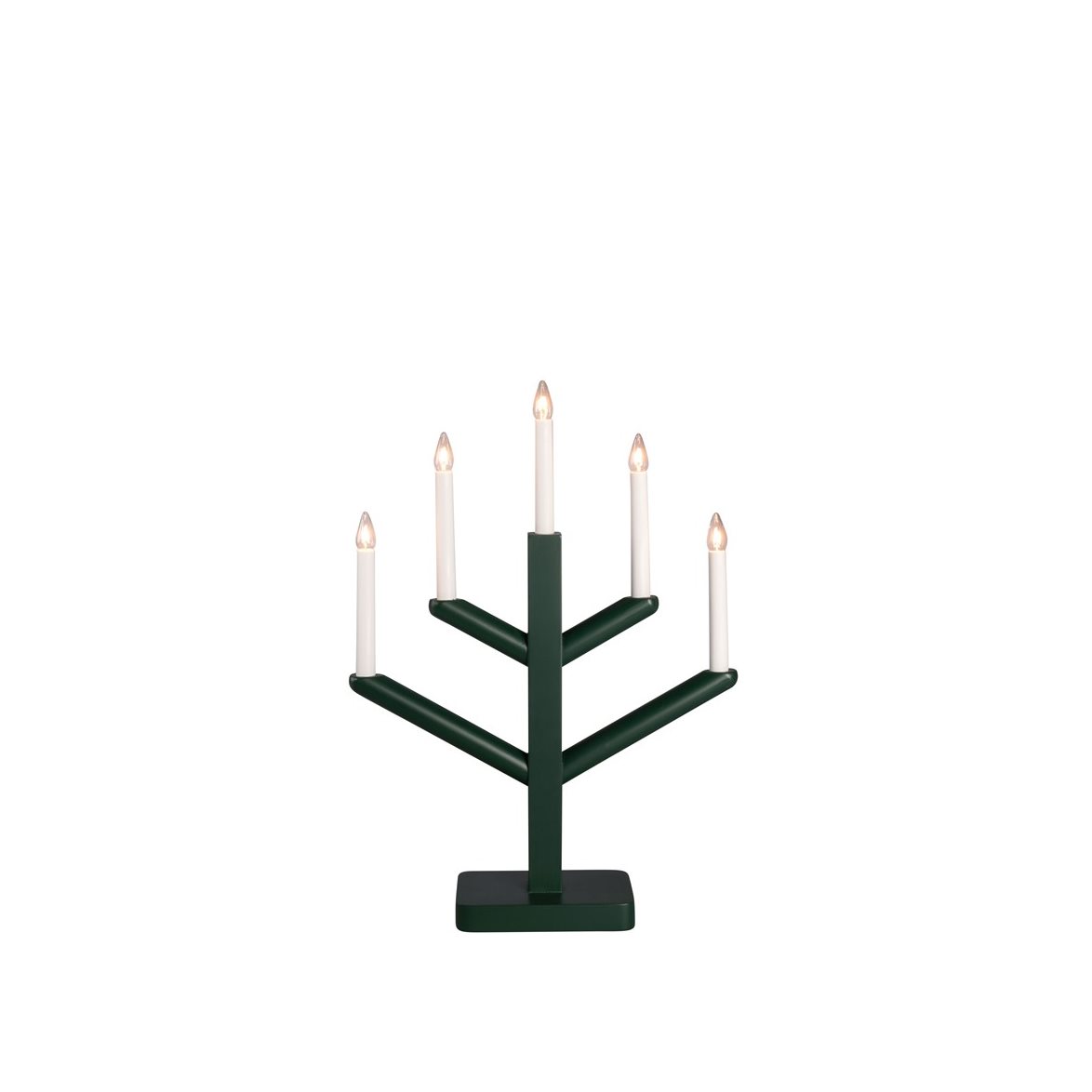 Konstsmide Träljusstake, 5 lampor, grön | Övrigt - Julbelysning - Adventsljusstakar | Lampspecialisterna