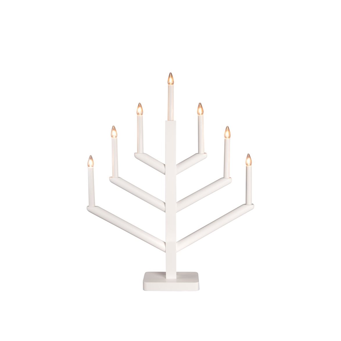 Konstsmide Träljusstake, 7 lampor, vit | Övrigt - Julbelysning - Adventsljusstakar | Lampspecialisterna