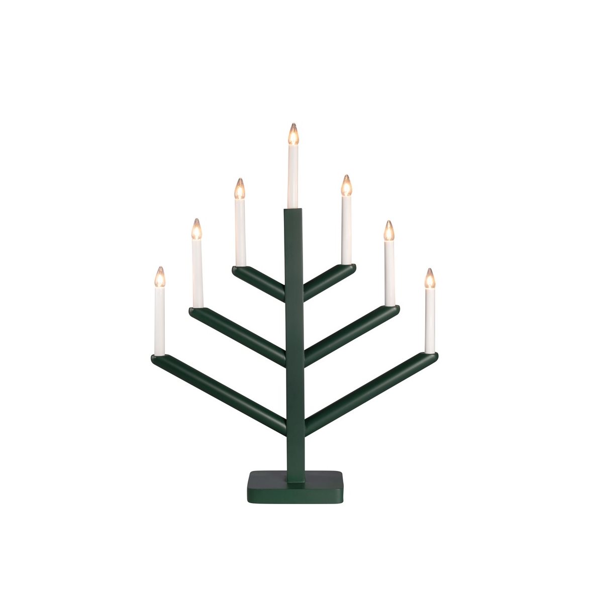 Konstsmide Träljusstake, 7 lampor, mörkgrön | Övrigt - Julbelysning - Adventsljusstakar | Lampspecialisterna