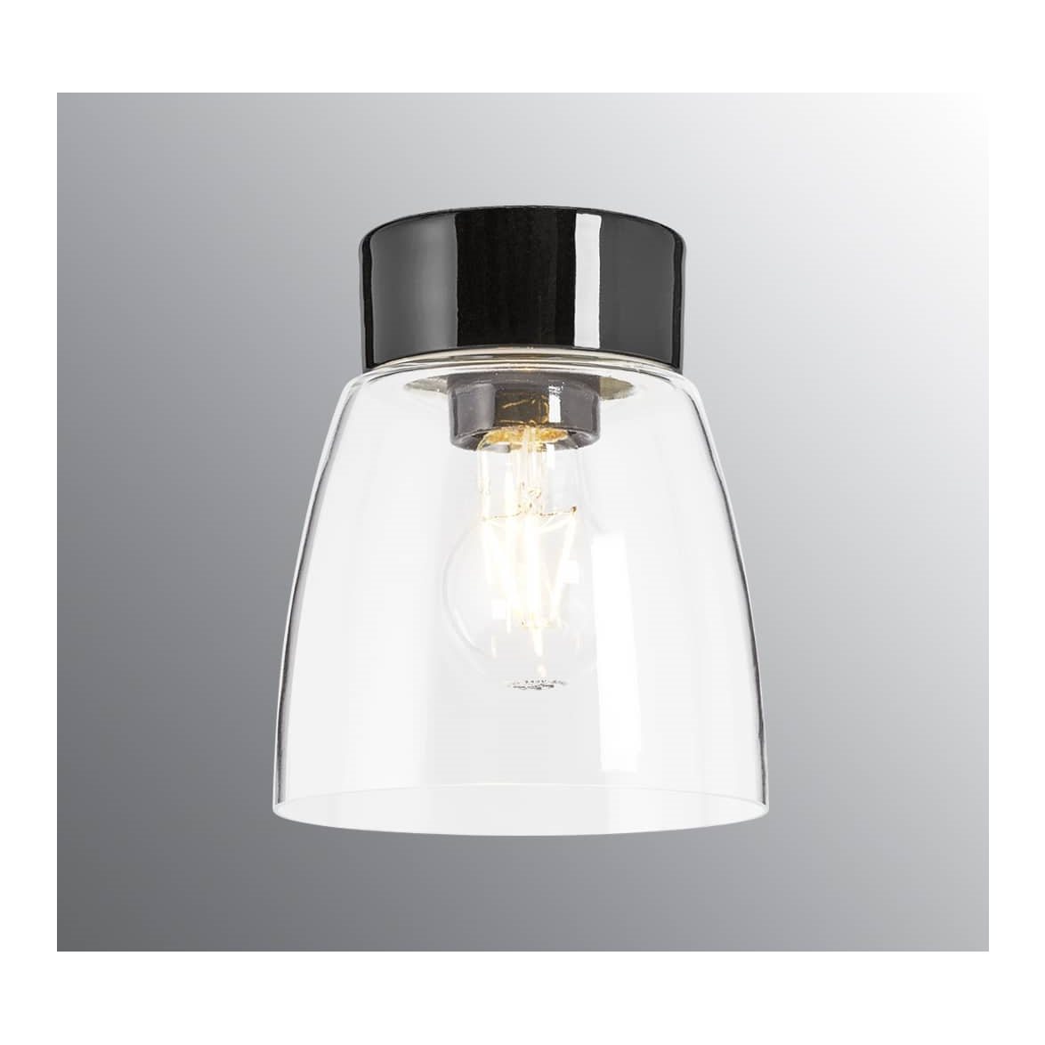 IFÖ Electric Plafond Klara klarglas svart | Badrumsbelysning - Taklampor badrum | Lampspecialisterna