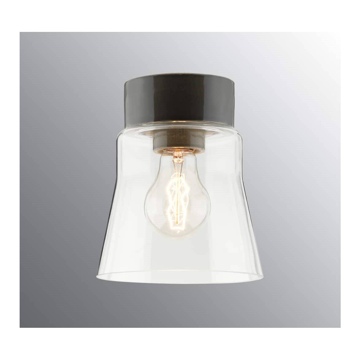 IFÖ Electric Plafond Anna klarglas grå | Badrumsbelysning - Taklampor badrum | Lampspecialisterna