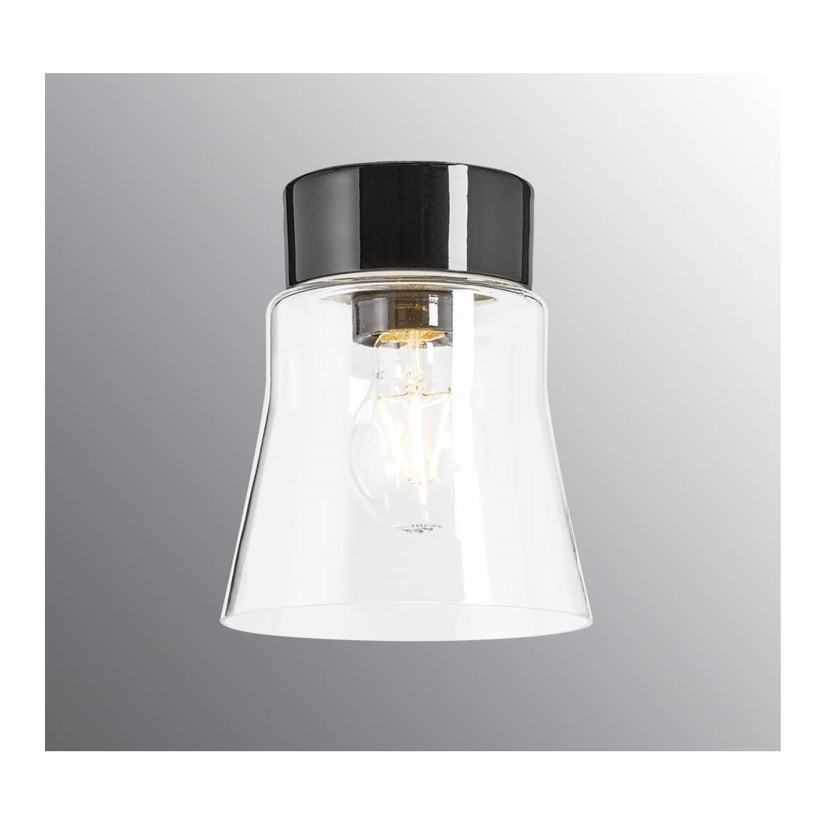 IFÖ Electric Plafond Anna klarglas svart | Badrumsbelysning - Taklampor badrum | Lampspecialisterna