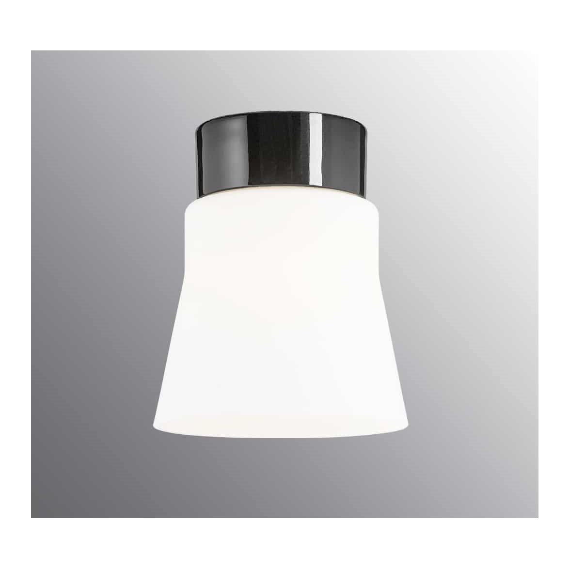 IFÖ Electric Plafond Anna matt opalglas svart | Badrumsbelysning - Taklampor badrum | Lampspecialisterna