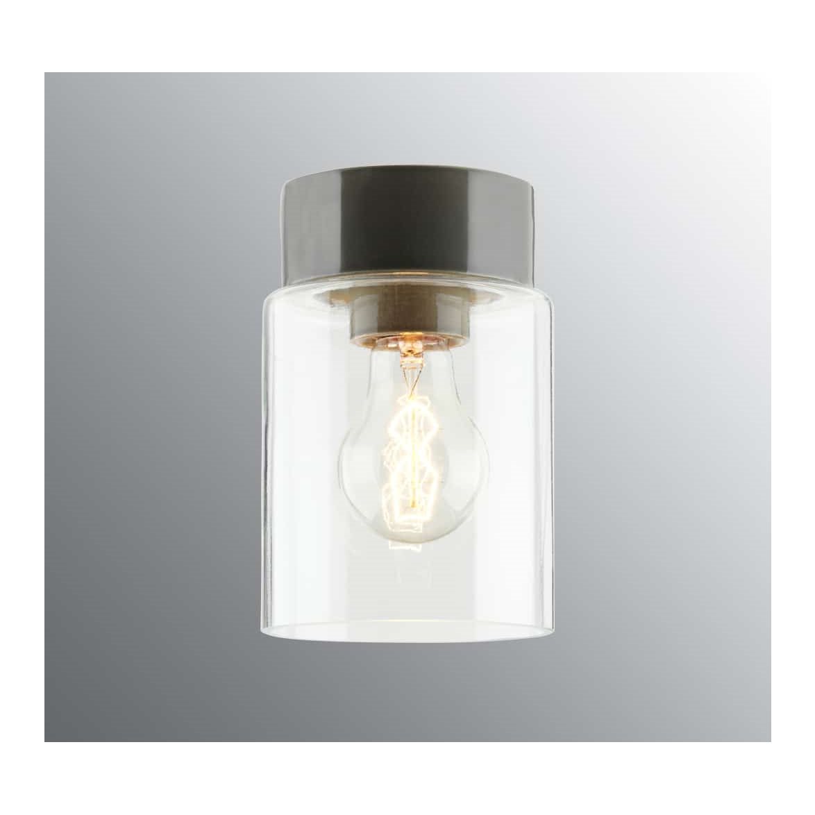 IFÖ Electric Plafond Tina klarglas grå | Badrumsbelysning - Taklampor badrum | Lampspecialisterna