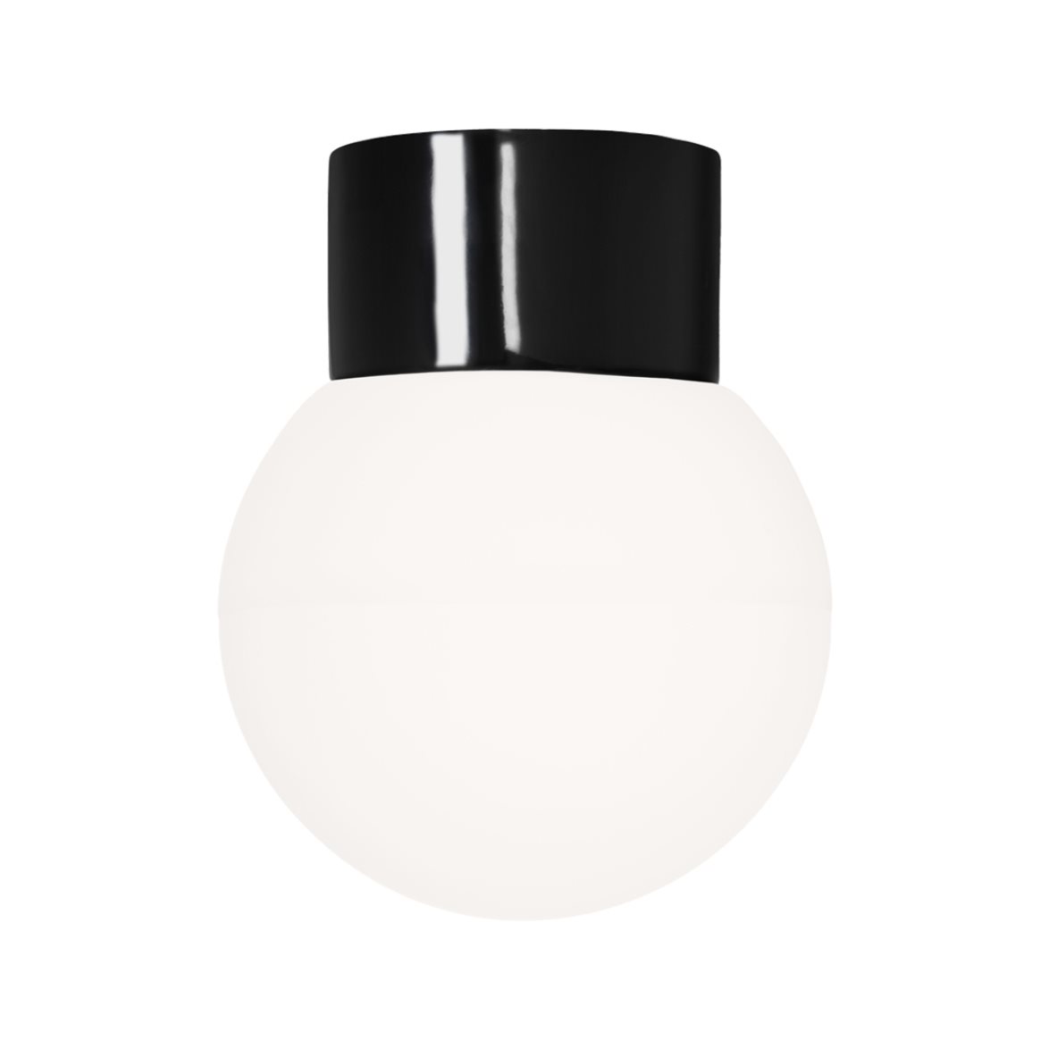 IFÖ Electric Plafond/vägg Classic Glob matt opalglas Ø150 rak svart | Badrumsbelysning - Taklampor badrum | Lampspecialisterna