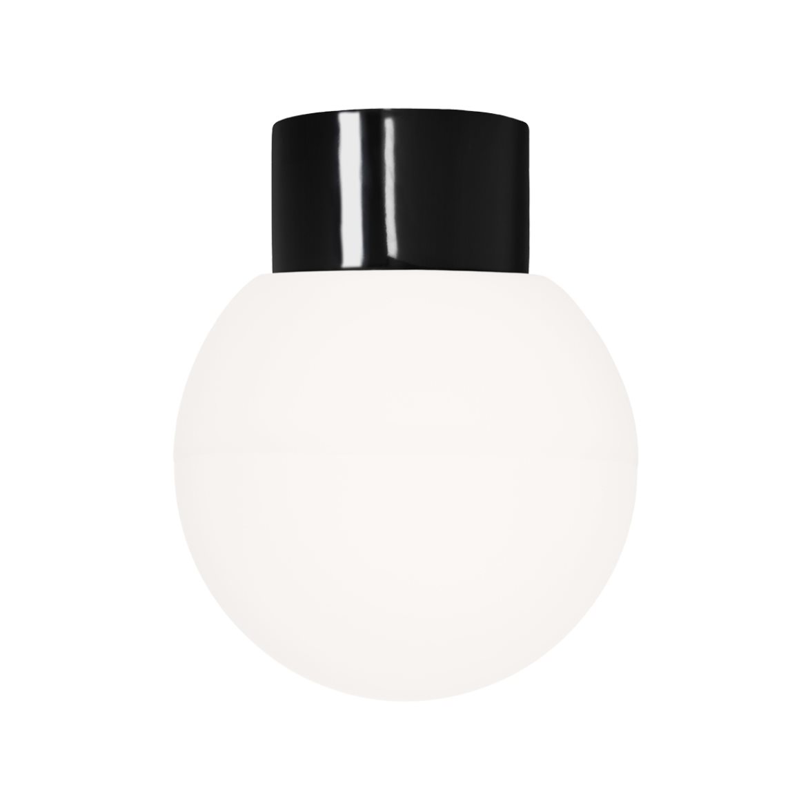 IFÖ Electric Plafond/vägg Classic Glob matt opalglas Ø180 rak svart | Badrumsbelysning - Taklampor badrum | Lampspecialisterna