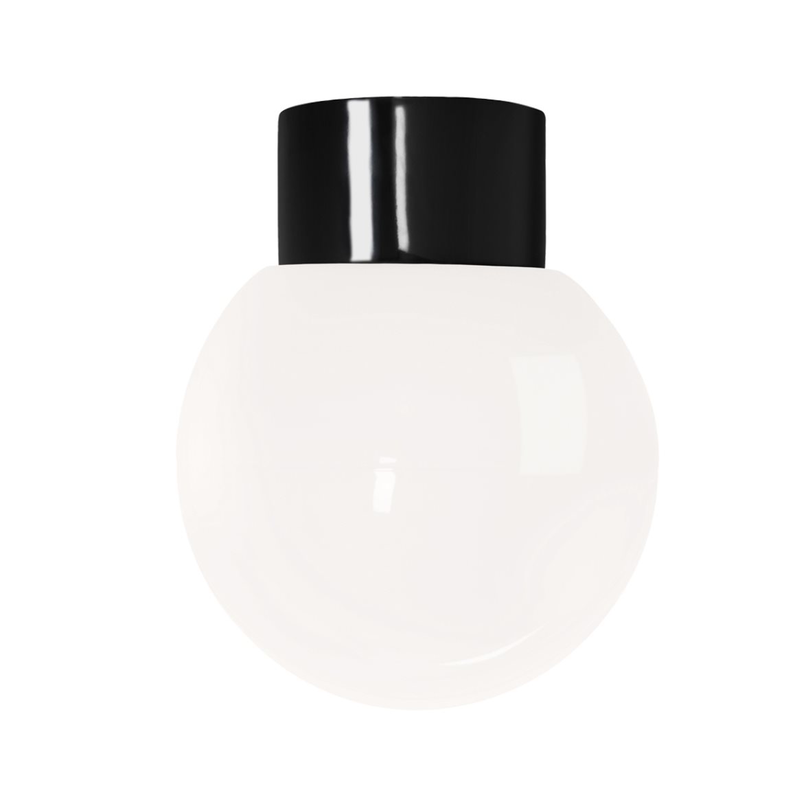 IFÖ Electric Plafond/vägg Classic Glob blankt opalglas Ø180 rak svart | Badrumsbelysning - Taklampor badrum | Lampspecialisterna