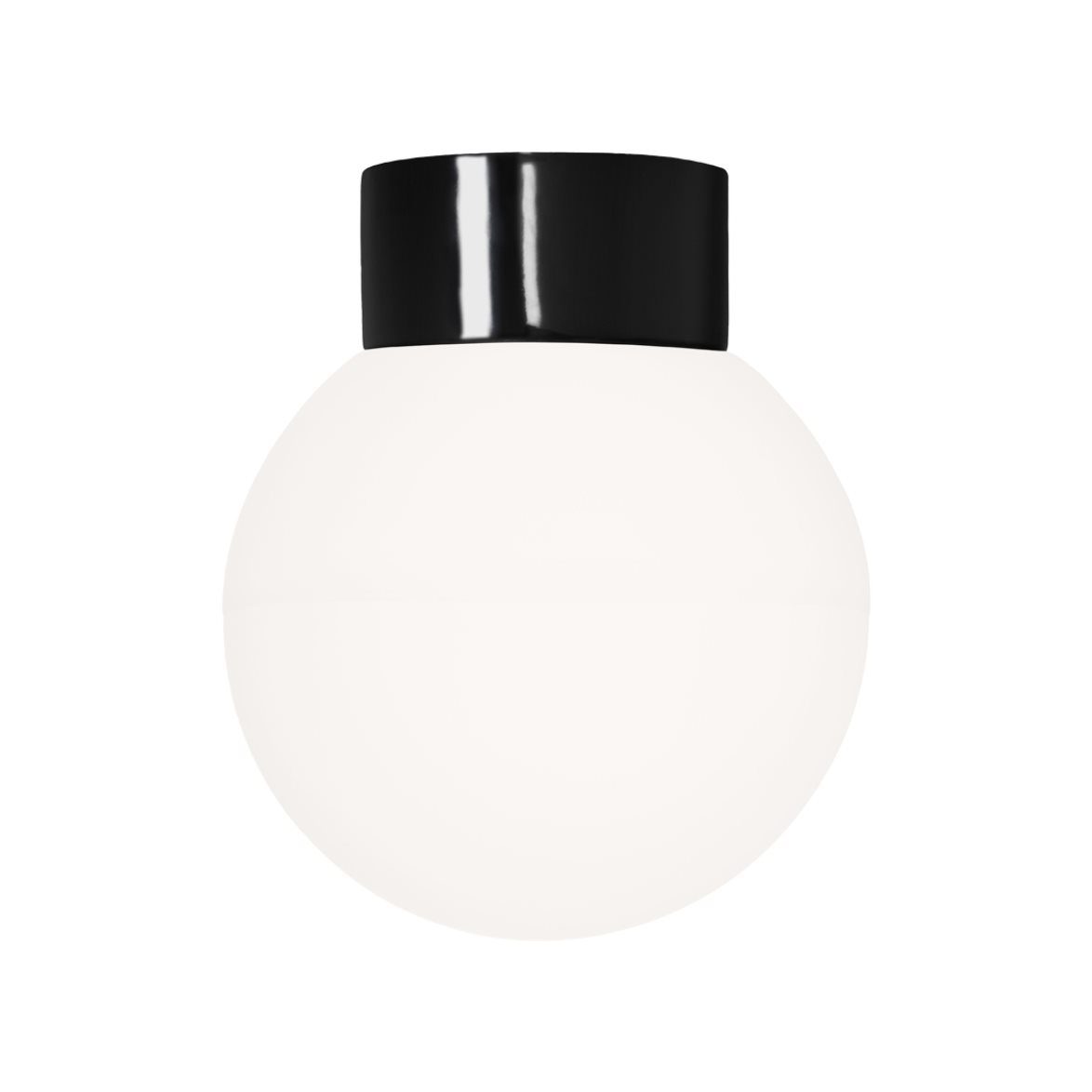 IFÖ Electric Plafond/vägg Classic Glob matt opalglas Ø200 rak svart IP54 | Badrumsbelysning - Taklampor badrum | Lampspecialisterna