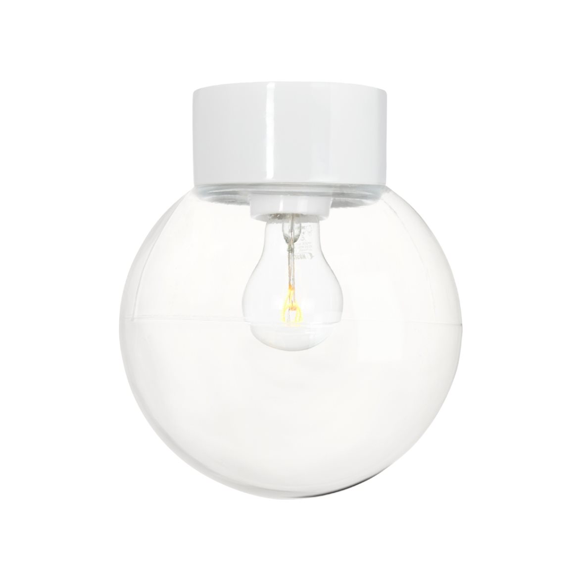 IFÖ Electric Plafond/vägg Classic Glob klarglas Ø200 rak vit IP54 | Badrumsbelysning - Taklampor badrum | Lampspecialisterna