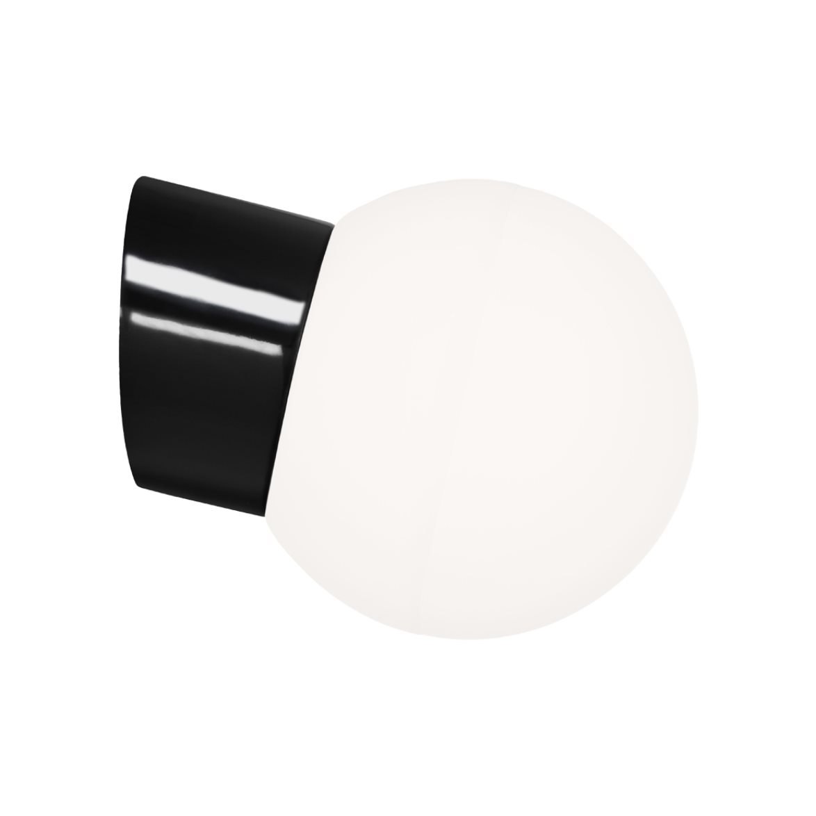IFÖ Electric Vägglampa Classic Glob matt opalglas Ø150 sned svart | Badrumsbelysning - Vägglampor badrum | Lampspecialisterna