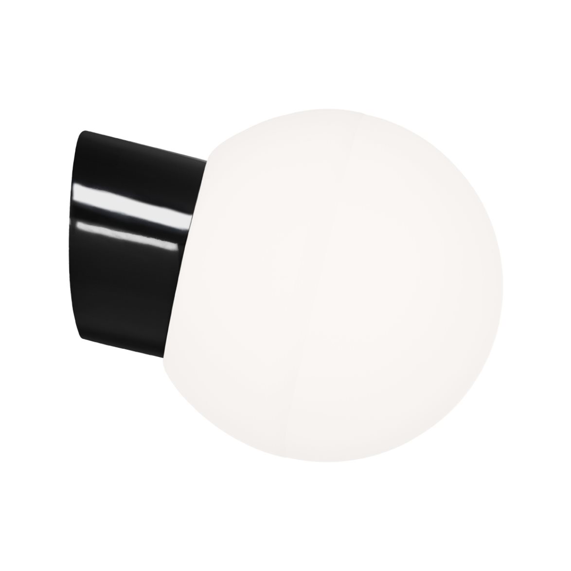 IFÖ Electric Vägglampa Classic Glob matt opalglas Ø180 sned svart | Badrumsbelysning - Vägglampor badrum | Lampspecialisterna