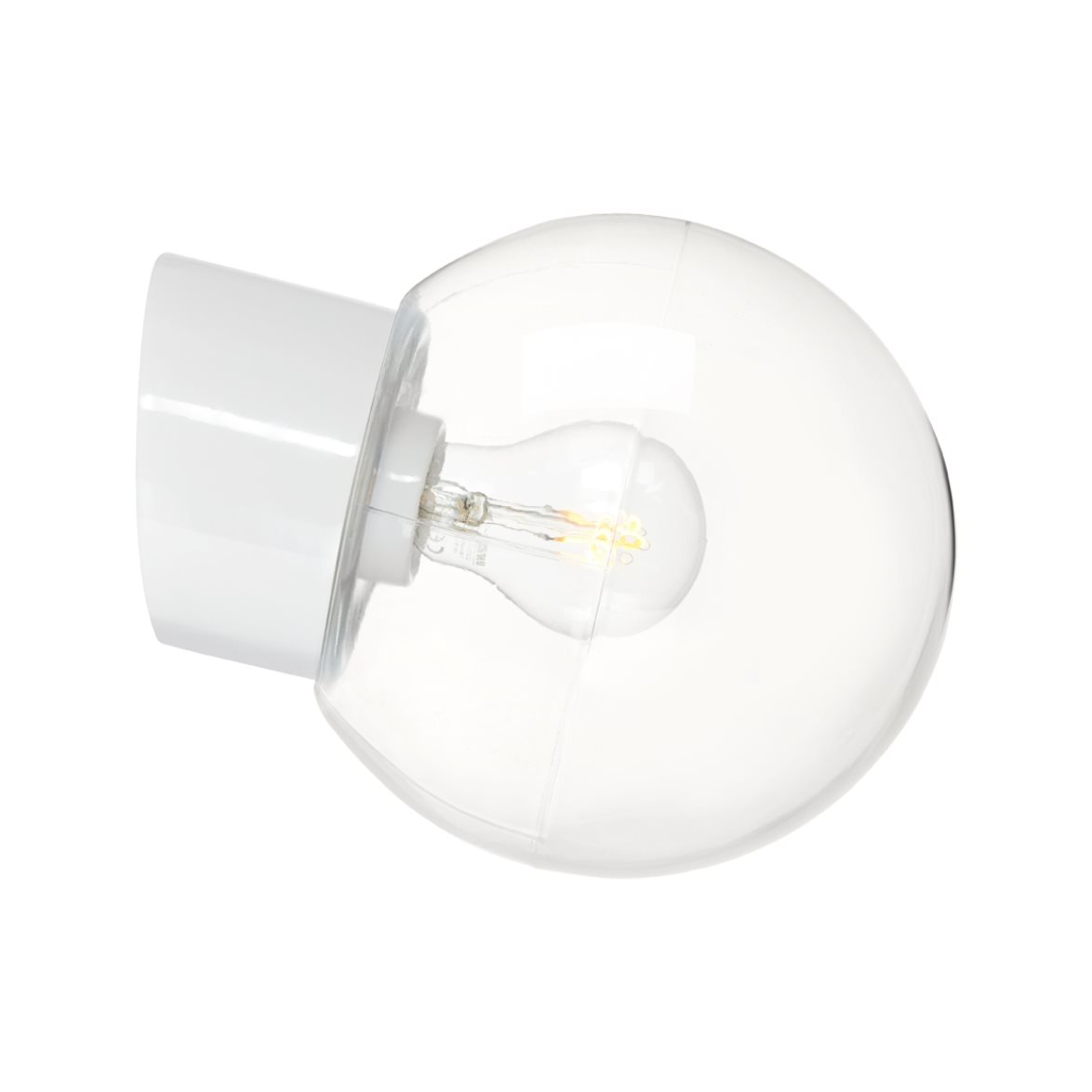 IFÖ Electric Vägglampa Classic Glob klarglas Ø180 sned vit | Badrumsbelysning - Vägglampor badrum | Lampspecialisterna