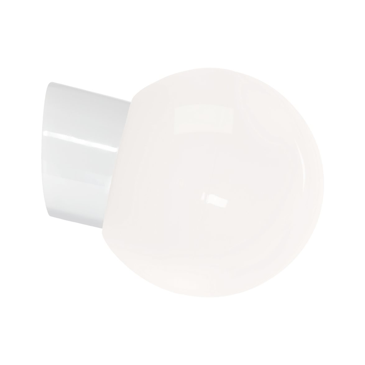 IFÖ Electric Vägglampa Classic Glob blankt opalglas Ø180 sned vit | Badrumsbelysning - Vägglampor badrum | Lampspecialisterna