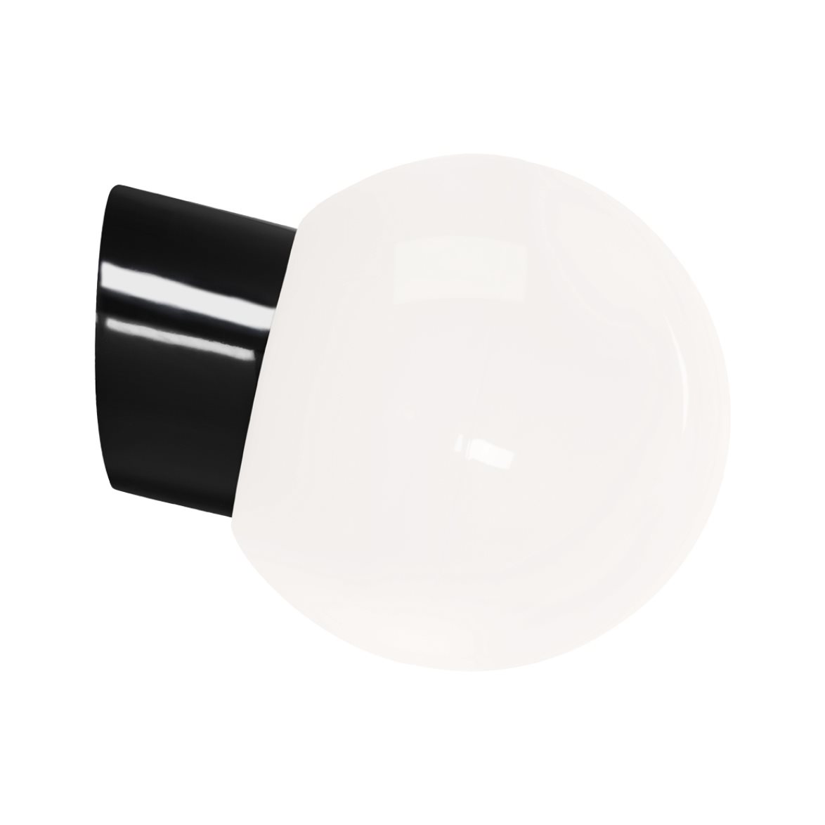 IFÖ Electric Vägglampa Classic Glob blankt opalglas Ø180 sned svart | Badrumsbelysning - Vägglampor badrum | Lampspecialisterna