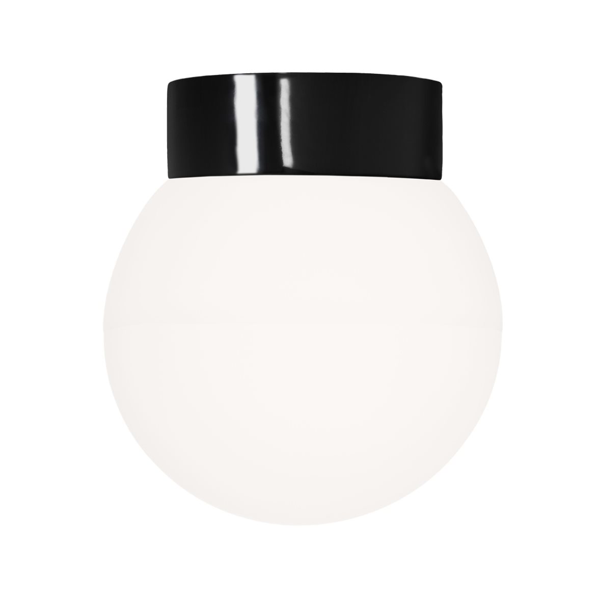 IFÖ Electric Plafond/vägg Classic Glob matt opalglas Ø200 rak svart | Badrumsbelysning - Taklampor badrum | Lampspecialisterna