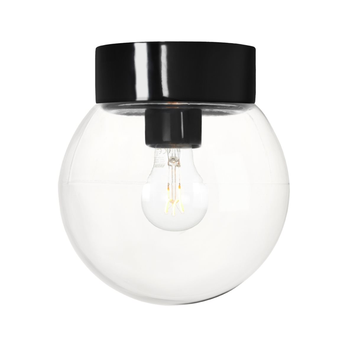 IF&Ouml; Electric Plafond/v&auml;gg Classic Glob klarglas &Oslash;200 rak svart
