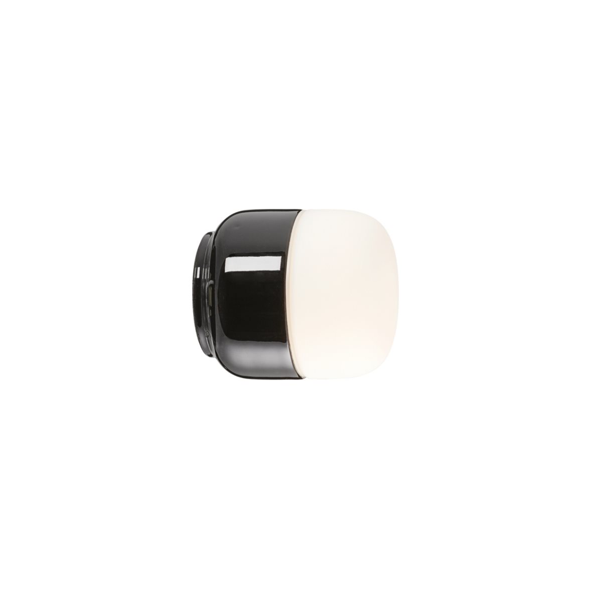 IFÖ Electric Ohm 100 tak/vägg, svart/opal | Badrumsbelysning | Lampspecialisterna