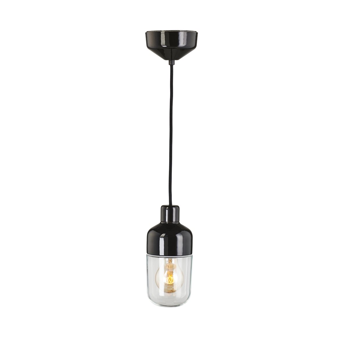 IFÖ Electric Ohm 215 pendel, svart/klar 21,5cm | Inomhusbelysning - Taklampor - Taklampor hängande | Lampspecialisterna