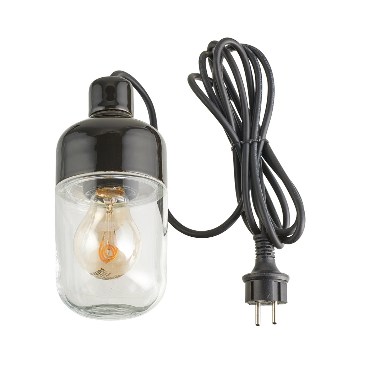 IFÖ Electric Ohm 215 pendel utomhus, svart/klar 21,5cm | Utomhusbelysning - Trädgårdsbelysning | Lampspecialisterna